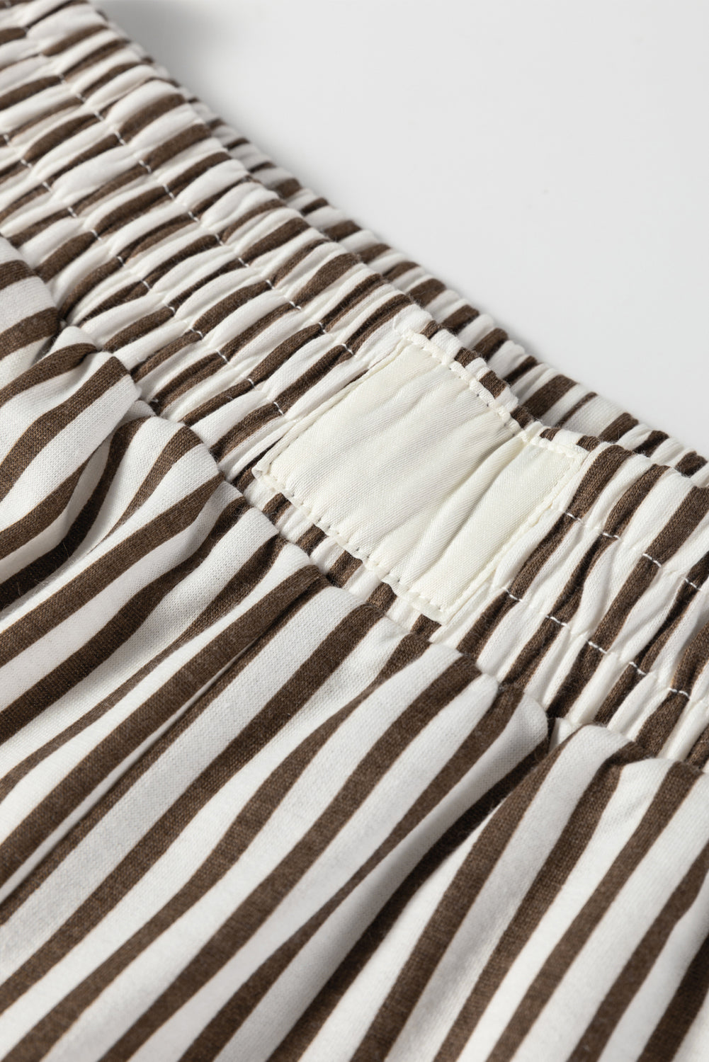 Brown Stripe Elastic High Waist Pocketed Loose Pants Dear-Lover Dropshipping