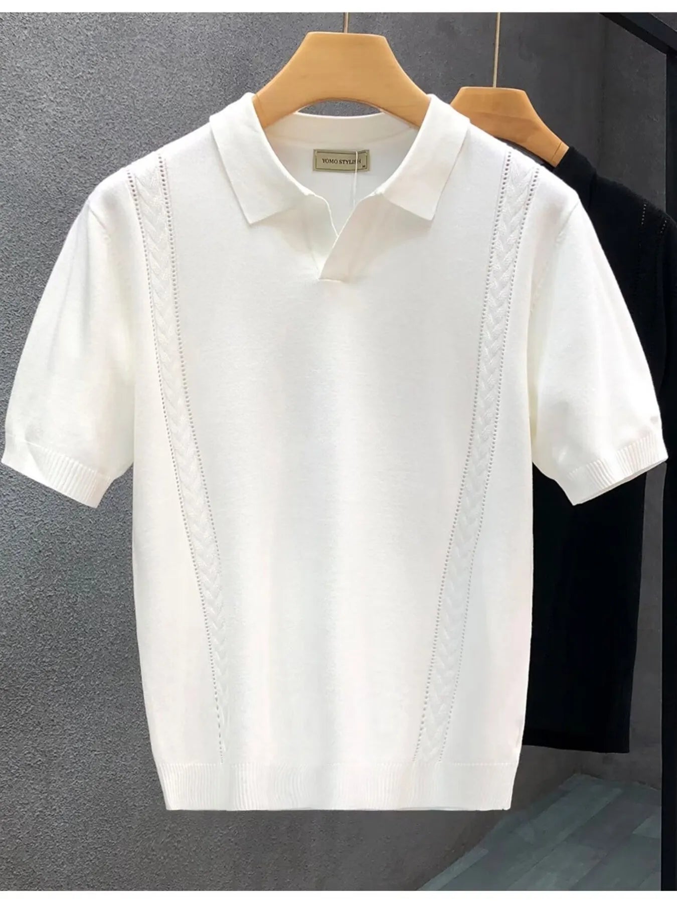 Men's Detail Short Sleeve Polo Plus Size.