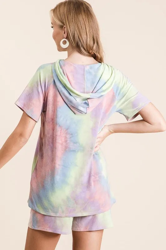 Tie Dye French Terry Hoodie Top and Bottom Set.