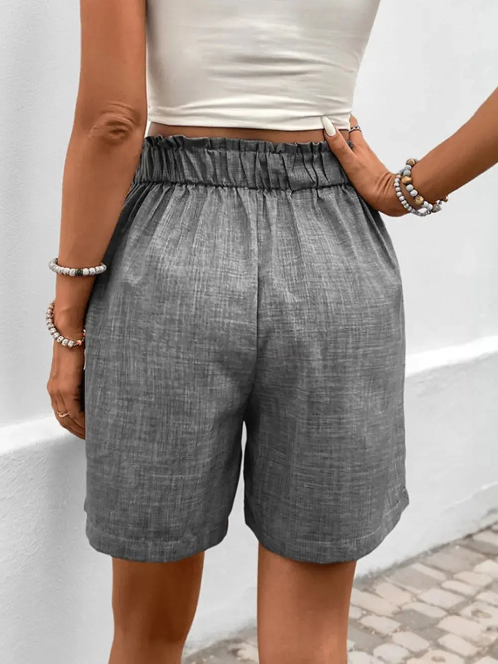 Perfee Frill Shorts with Pockets.