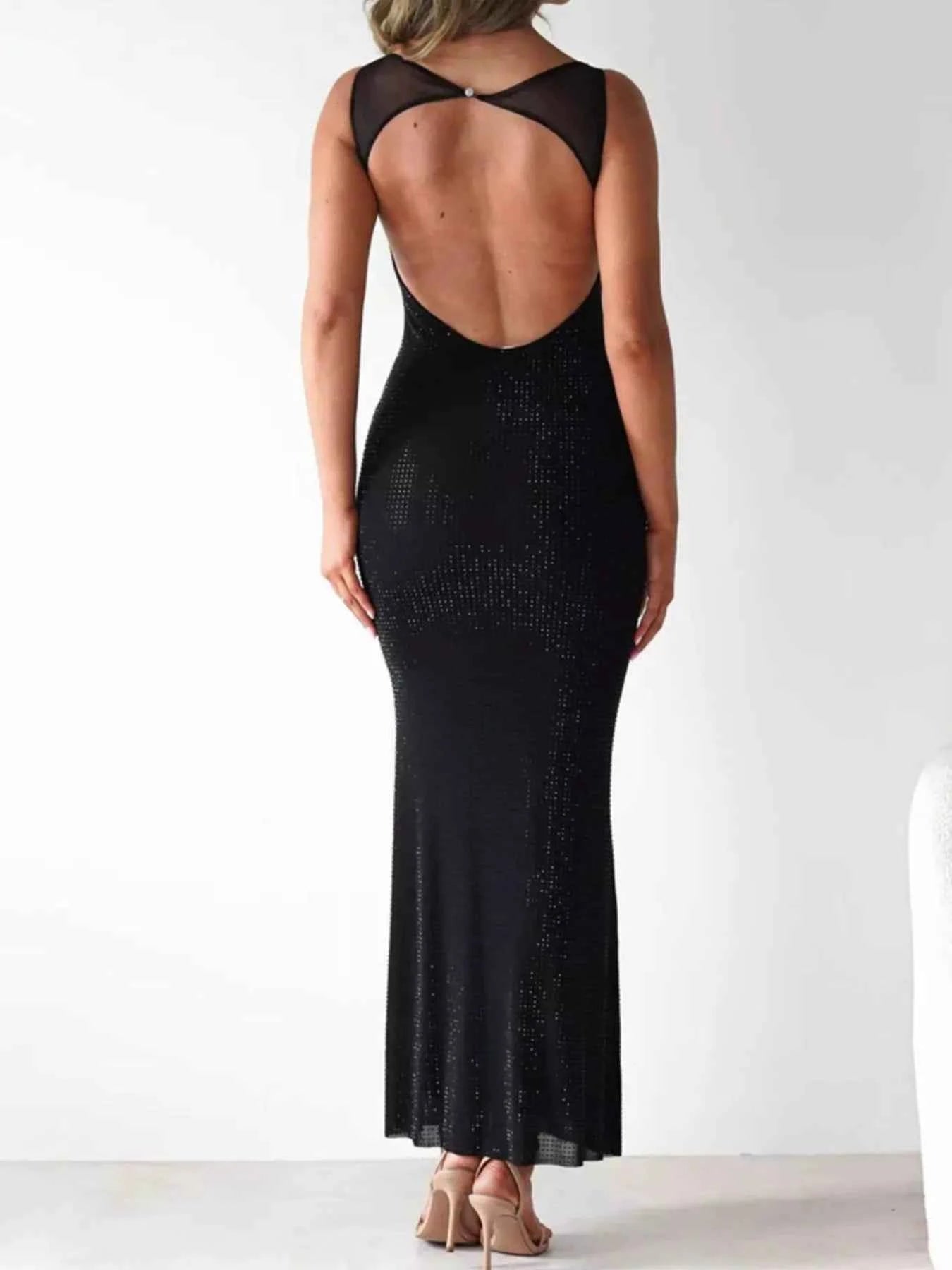 Backless Sleeveless Bodycon Maxi Dress