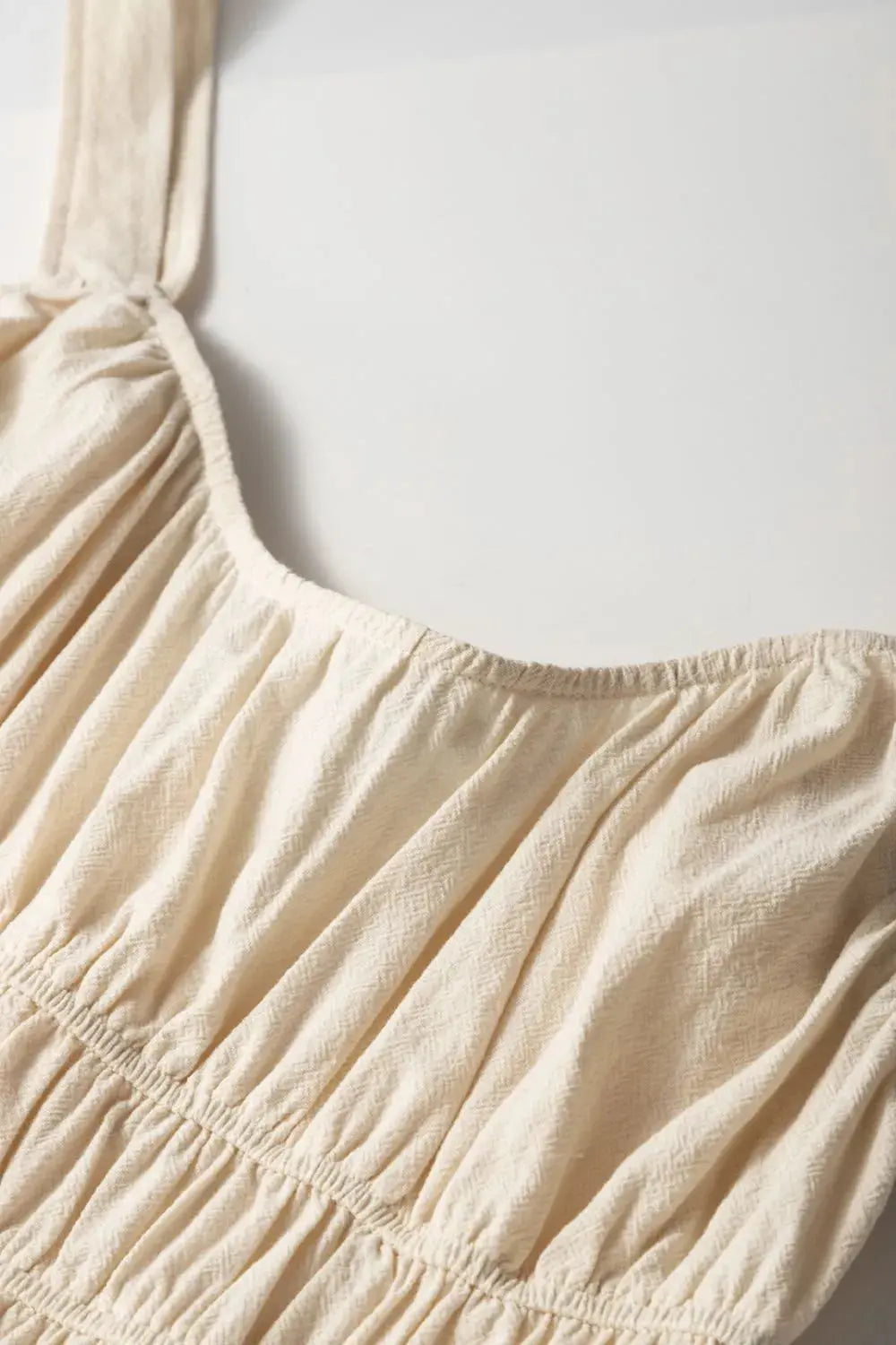 Ruched Sleeveless Wide Leg Jumpsuit.