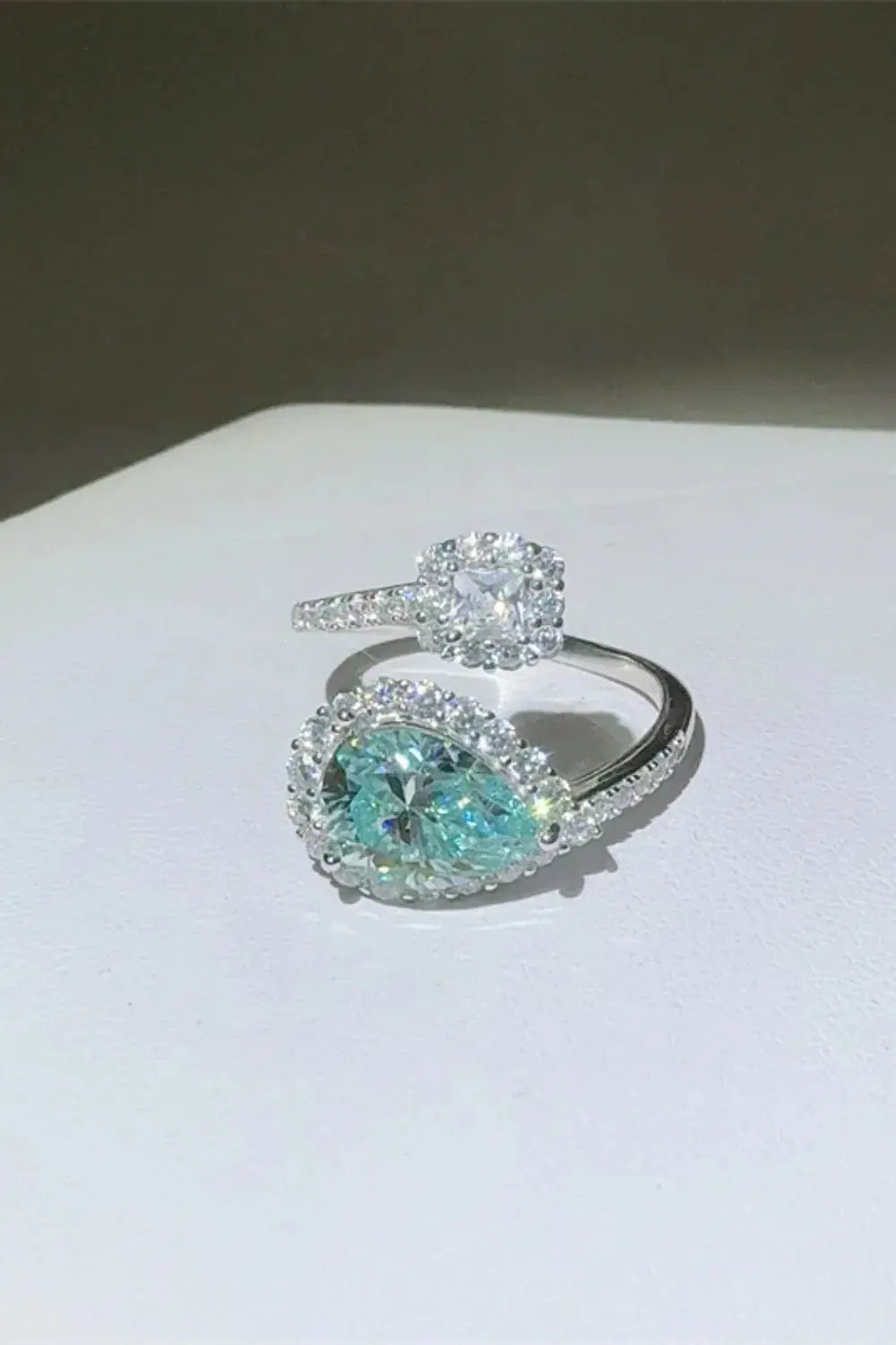 2 Carat Moissanite 925 Sterling Silver Bypass Ring.