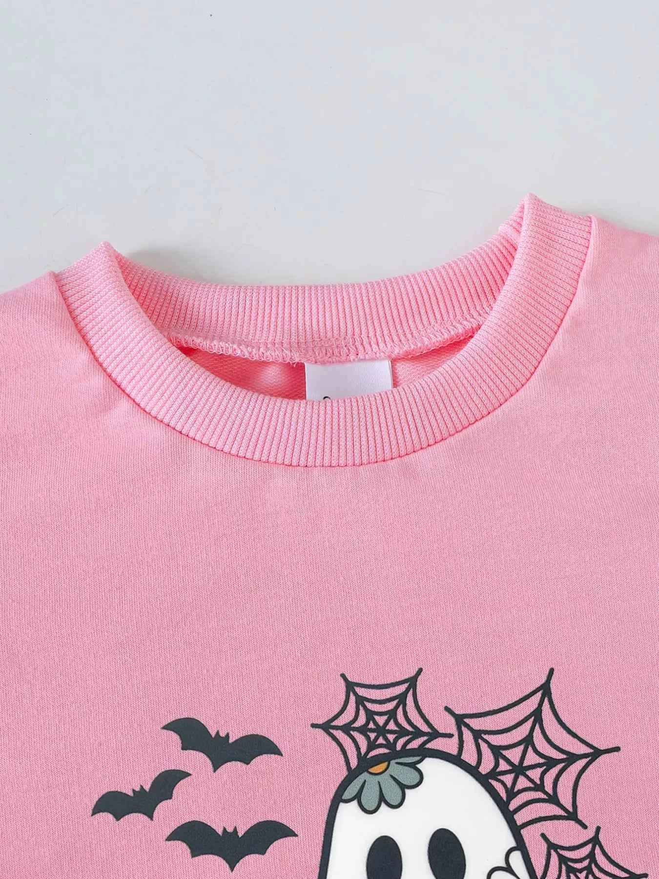Children's Halloween Graphic Sweatshirt and Flare Pants Set
