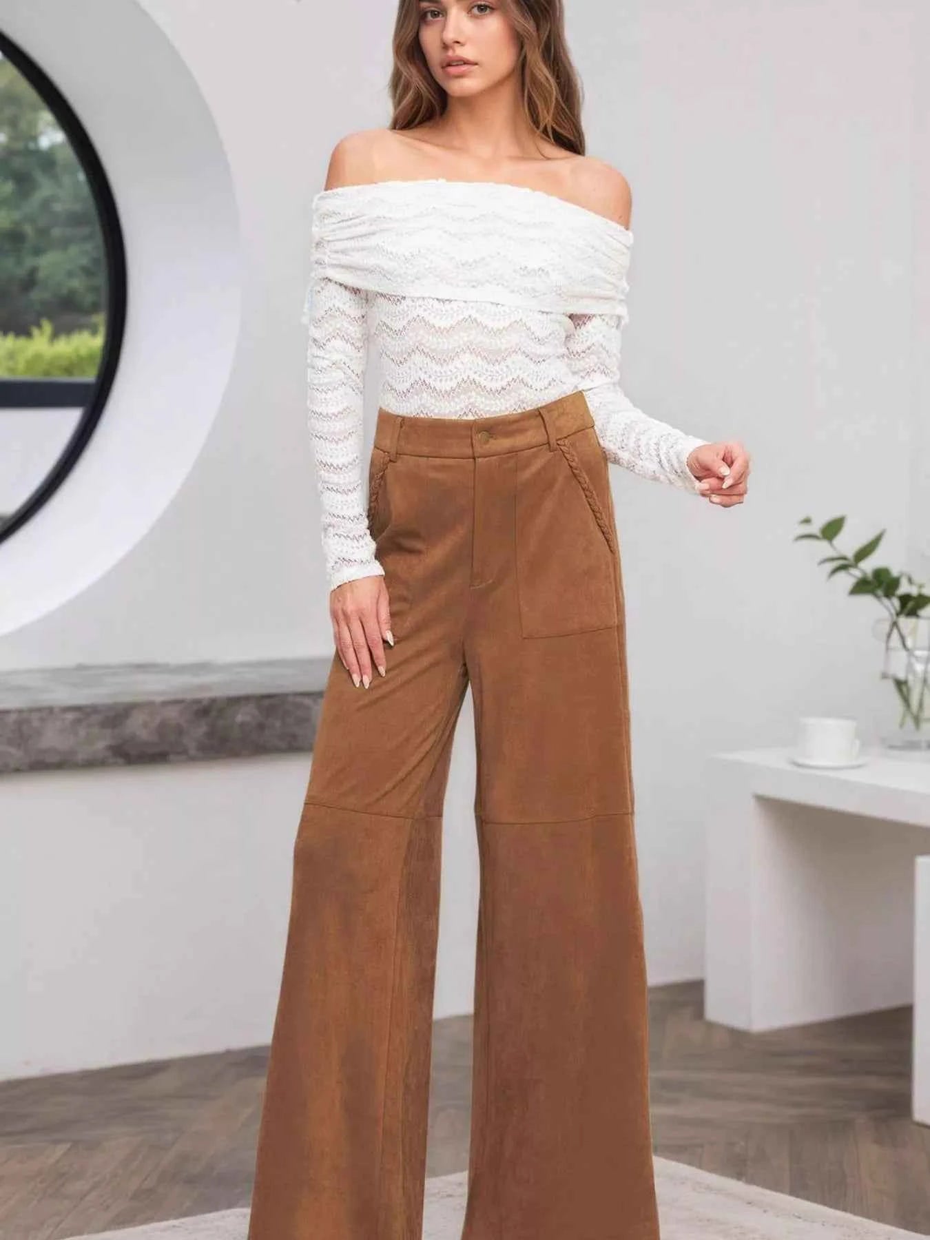 High-Waisted Wide Leg Pants.
