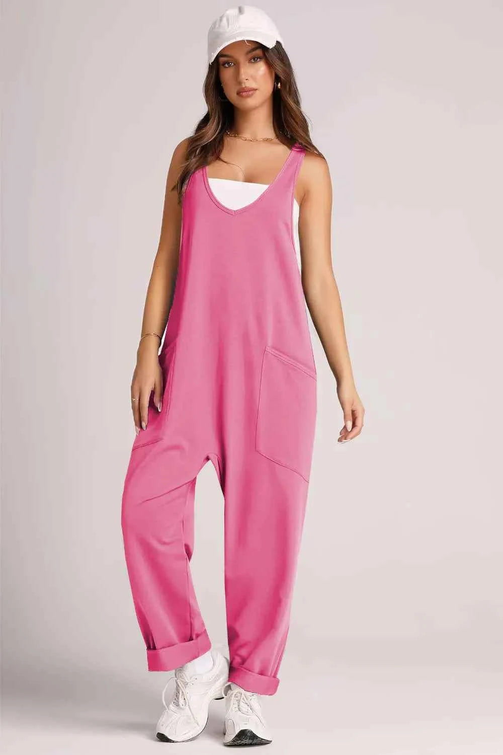 Lovelet V-Neck Wide Strap Overalls
