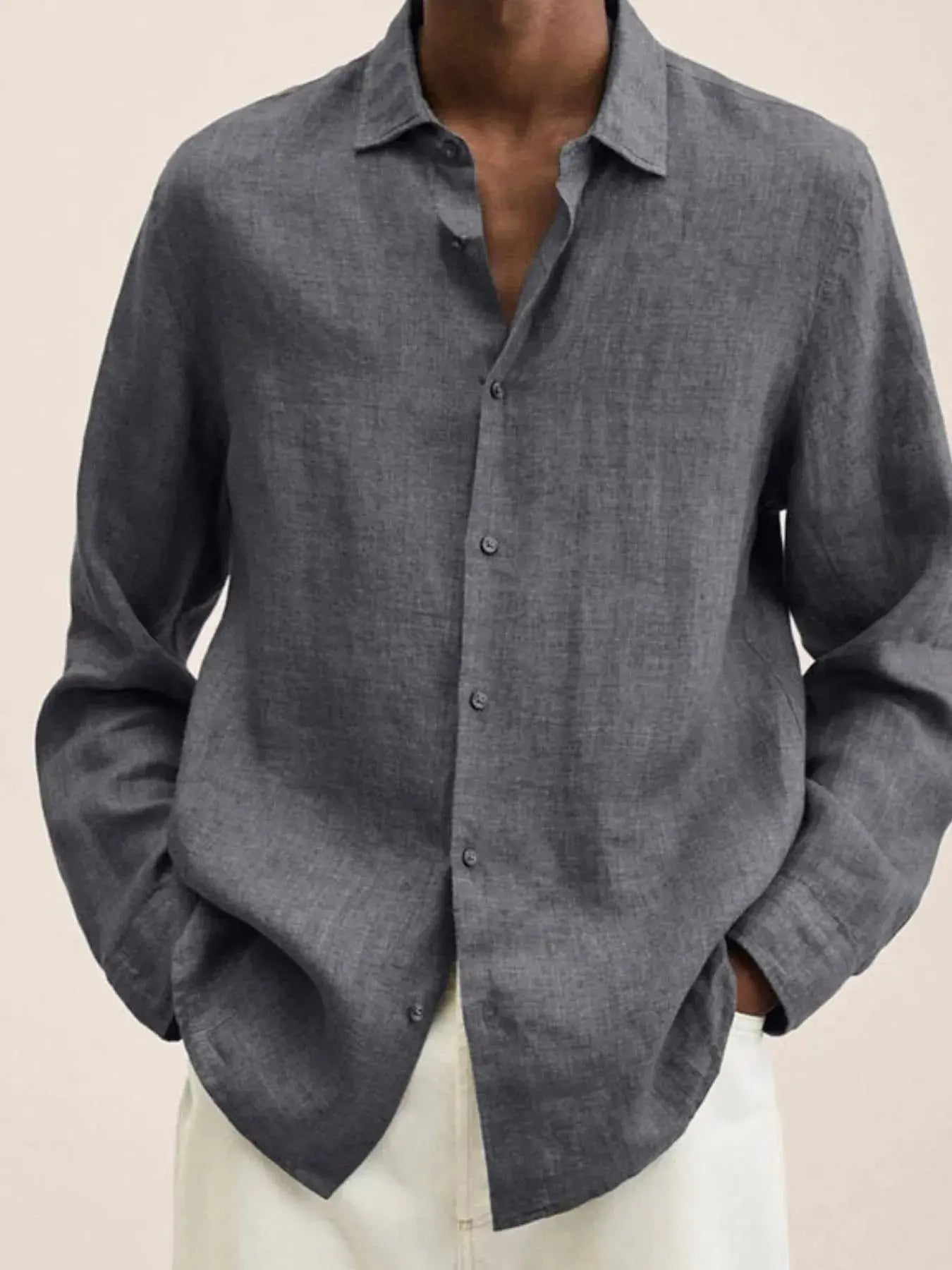 Men's Full Size Button-Down Long Sleeve Shirt Plus Size.