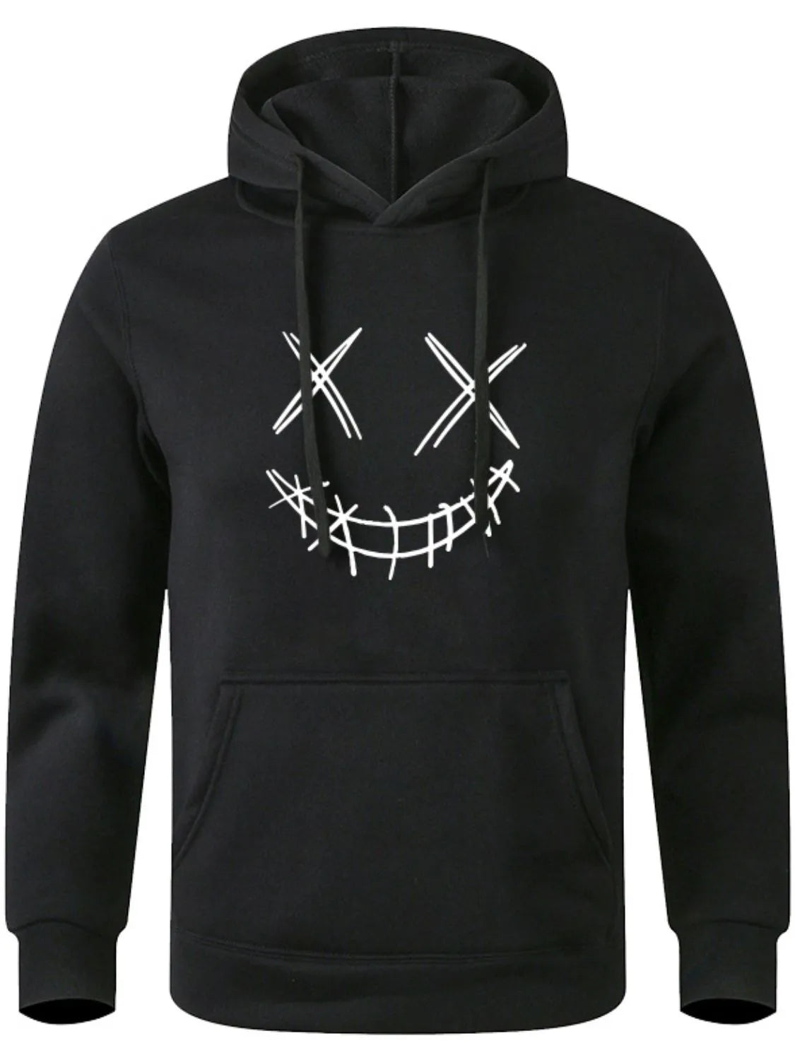 Men's Full Size Drawstring Graphic Long Sleeve Hoodie Plus Size.