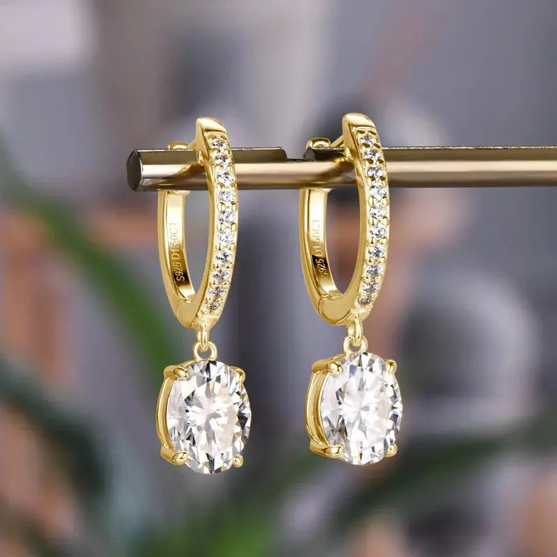 3 Carat Moissanite 925 Sterling Silver Earrings.