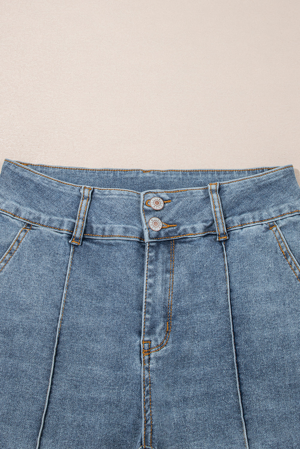 Dusk Blue 2 Button High Waist Piping Trim Bootcut Jeans Dear-Lover Dropshipping