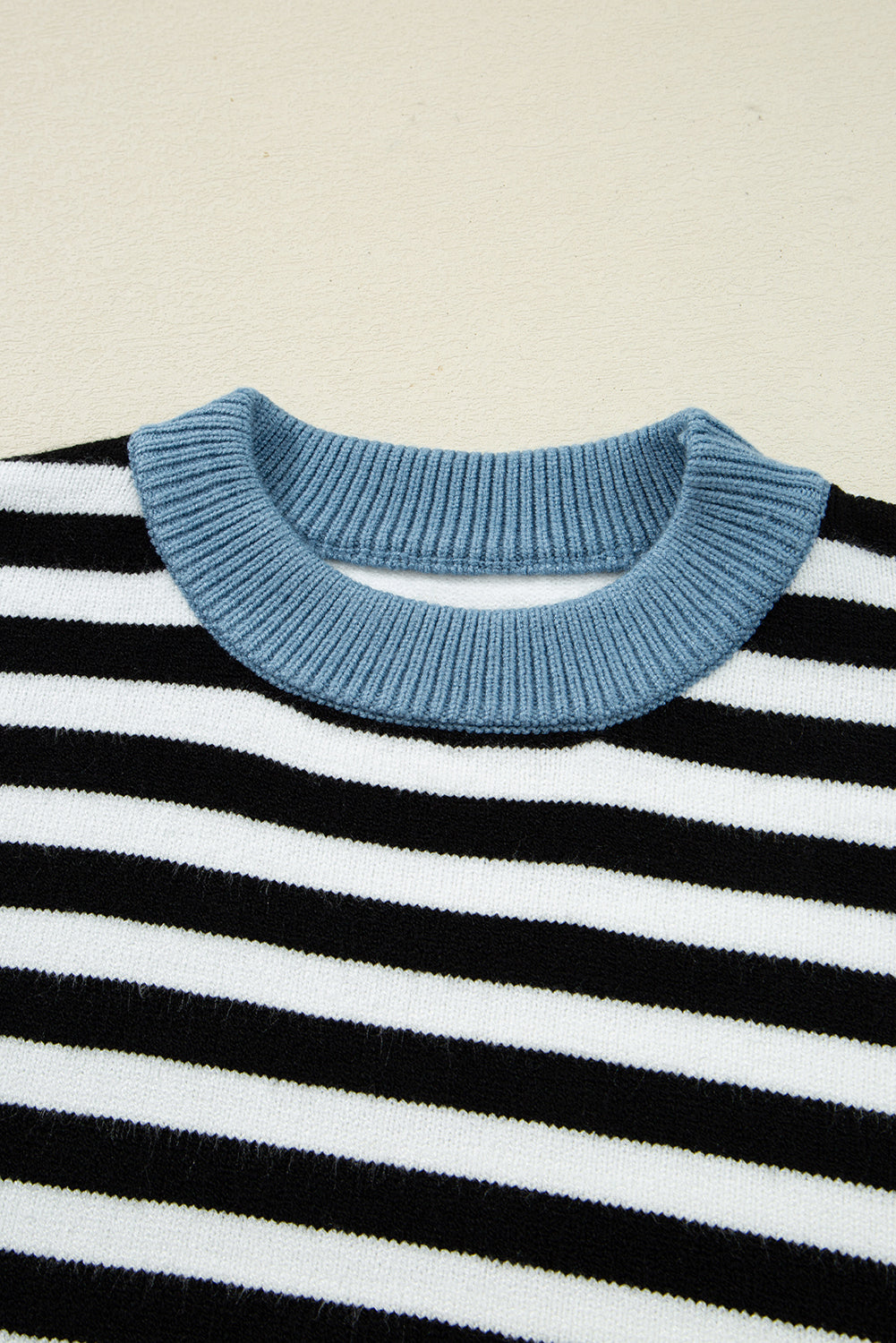 Color black Striped Panels Colorblock Sleeve Chic Sweater Dear-Lover Dropshipping