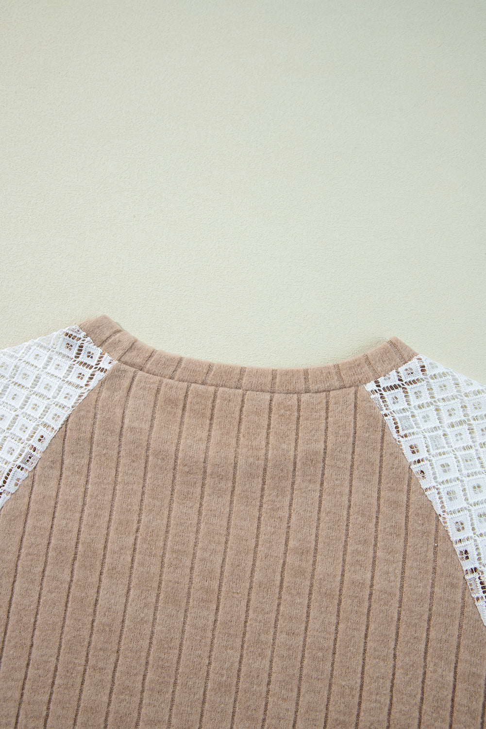 Parchment Floral Patchwork Long Sleeve Ribbed Blouse Dear-Lover Dropshipping