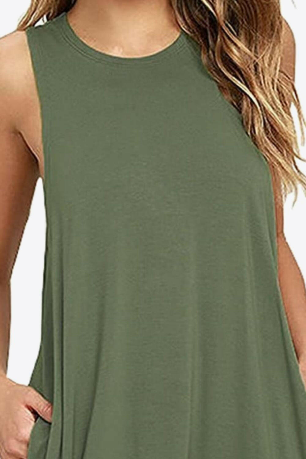 Sleeveless Dress with Pockets.