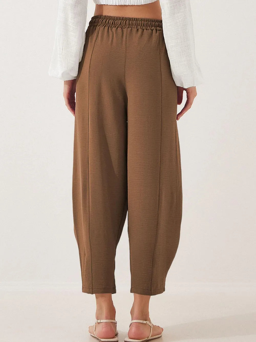 Full Size Drawstring Cropped Jogger Pants Plus Size.