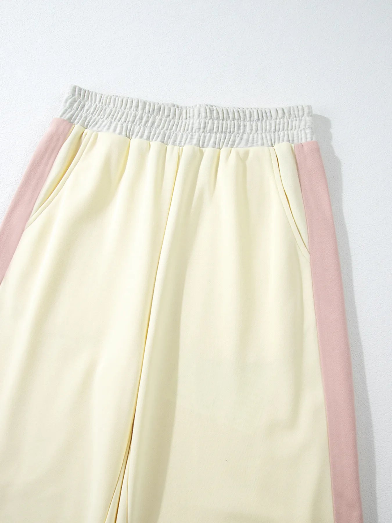 Color Block Round Neck Top and Pants Set.