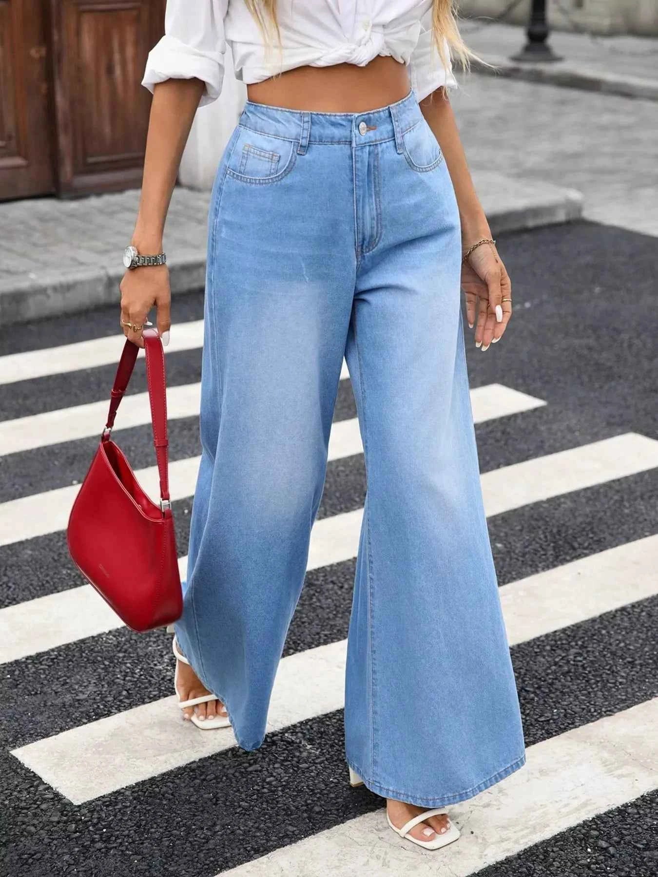 Wide Leg High Waisted Jeans.