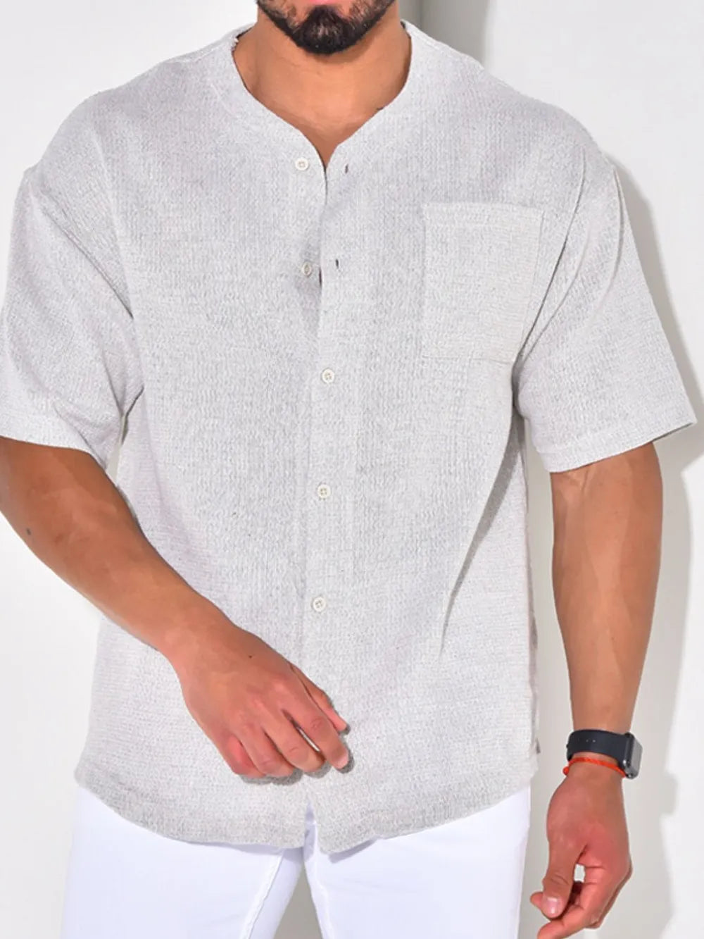 Men's Plus Size Chest Pocket Button Down Shirt.