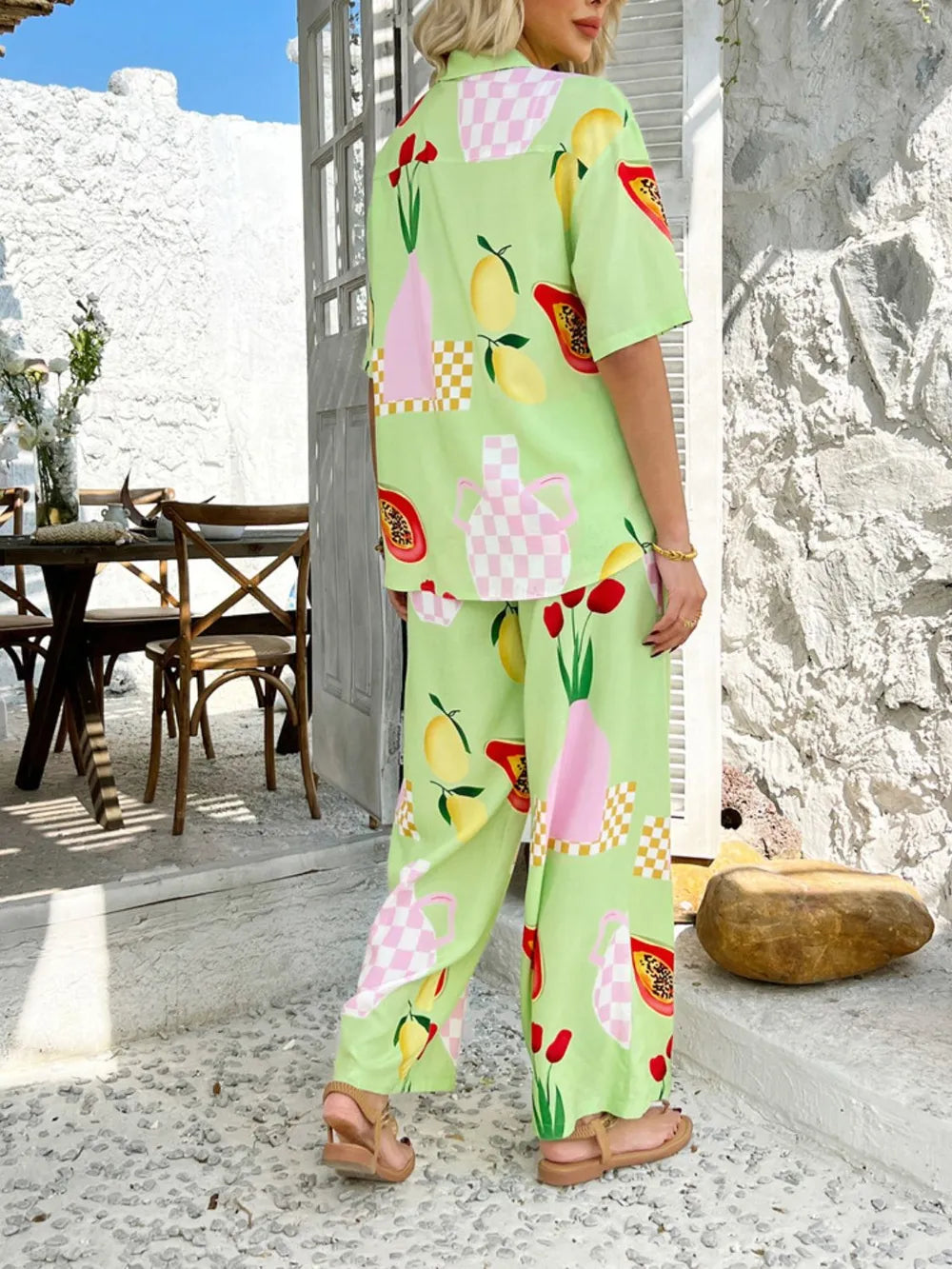 Half Sleeve Top and Pants Set - CHIC TB