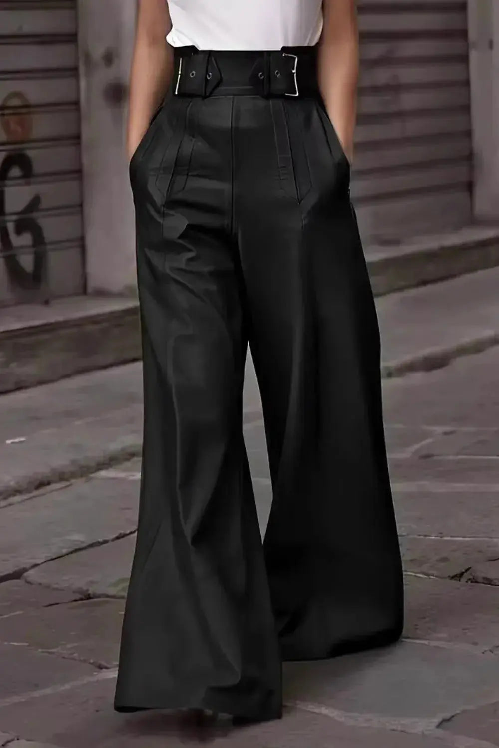 High Waist Wide Flare Pants.
