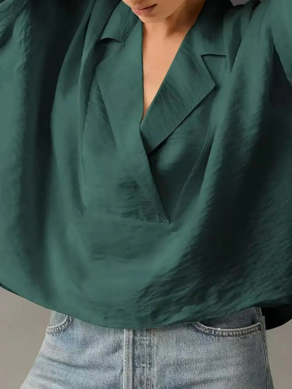 Collared Neck Half Sleeve Blouse.