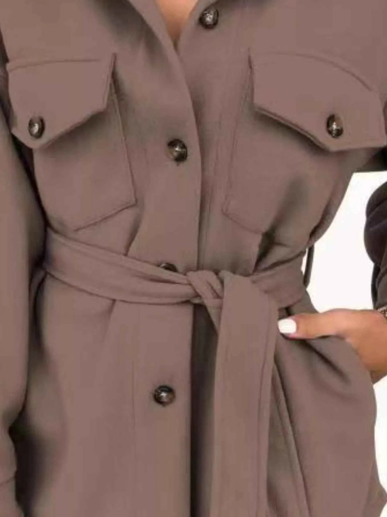 Button-Down Tie Waist Coat