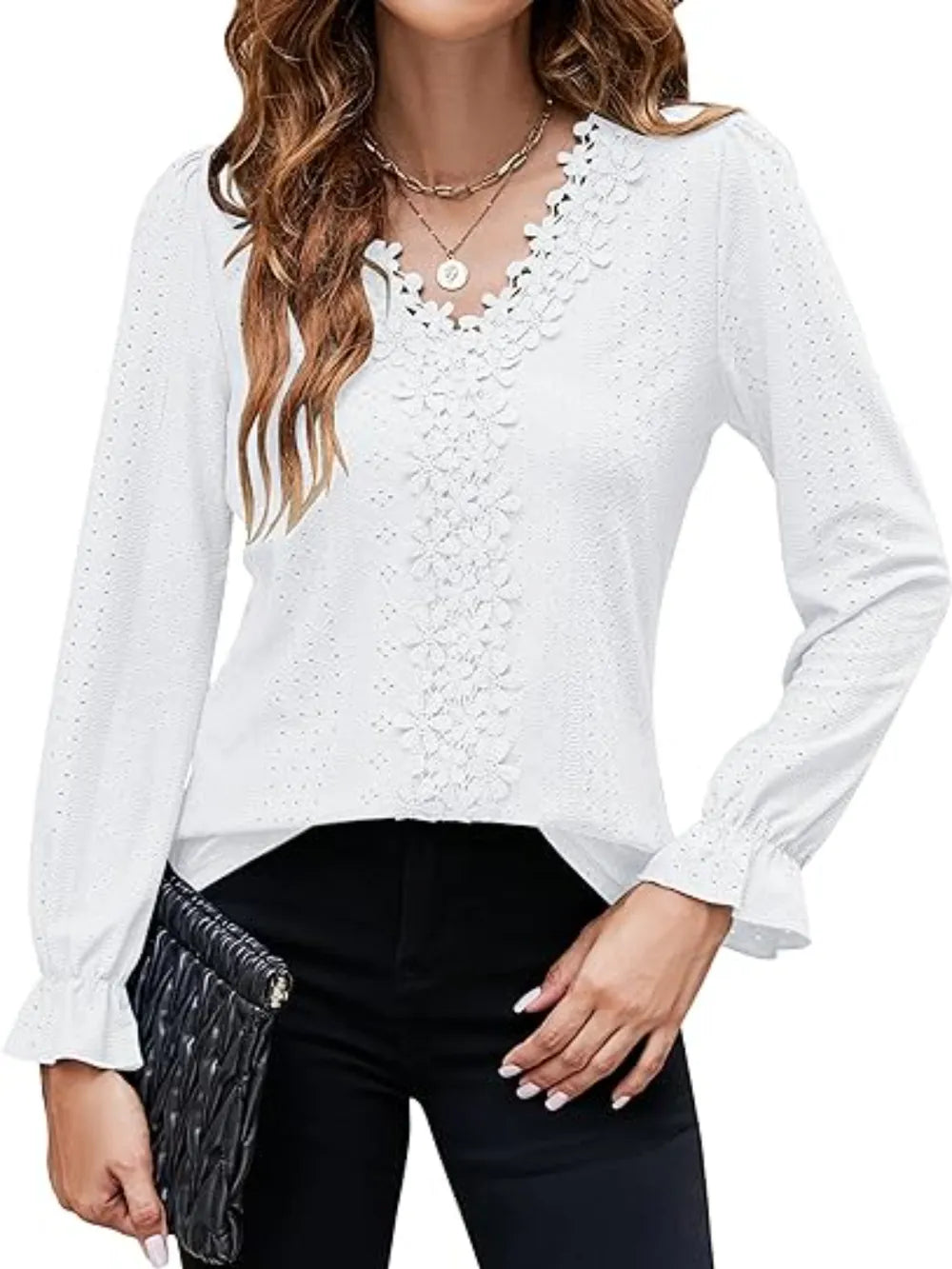 V-Neck Sleeve Blouse.