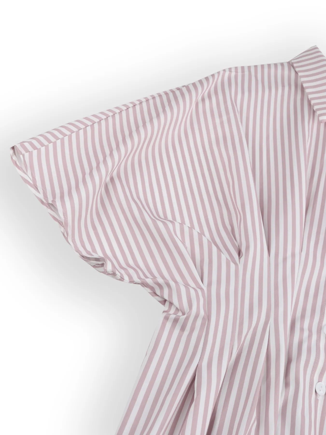 Striped Short Sleeve Button-Up Shirt.