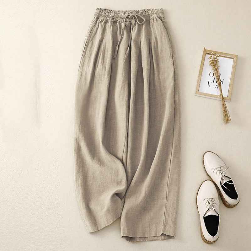 Casual Relaxed-fit Figure-flattering Straight-leg Trousers