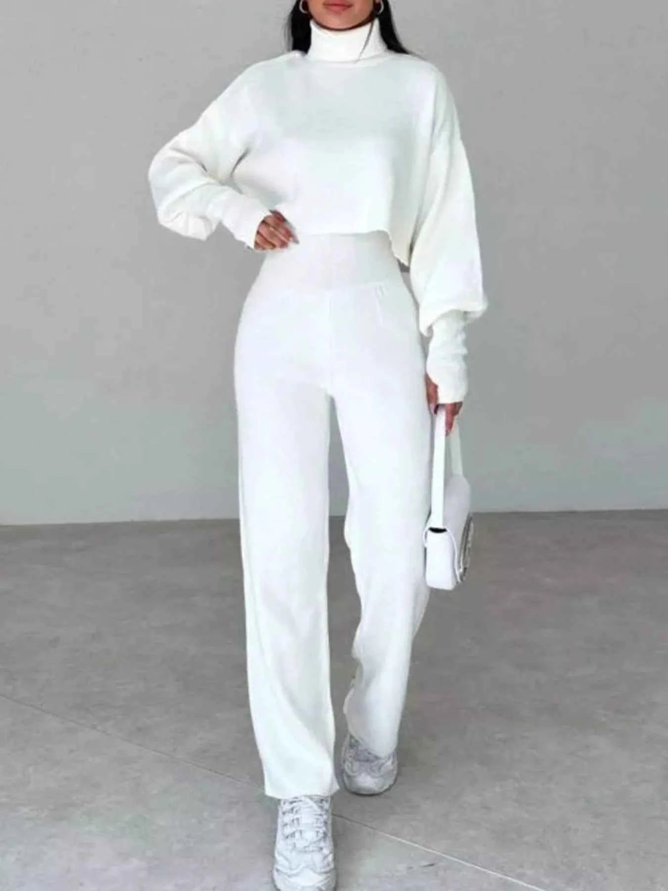 Turtleneck Long Sleeve Top & Pants Set