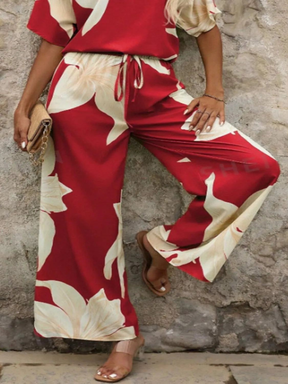 Top and Wide Leg Pants Set WOMEN - CHIC TB