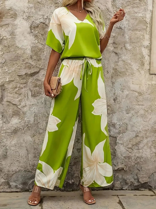 Top and Wide Leg Pants Set WOMEN - CHIC TB