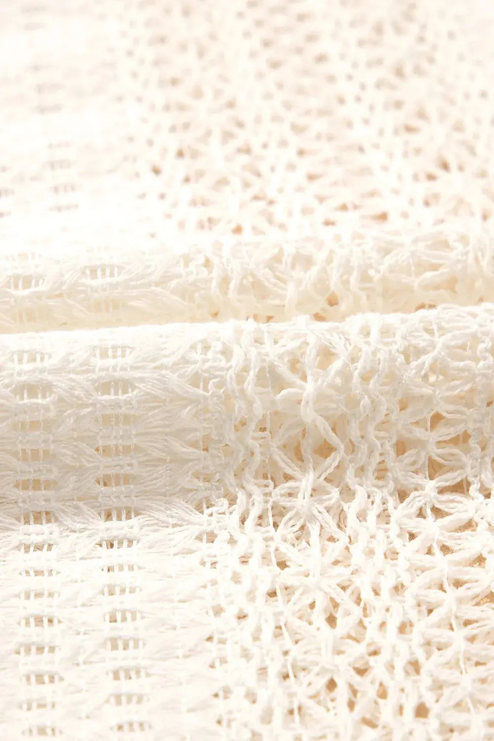 Lace Crochet Collared Neck Oversized Shirt.