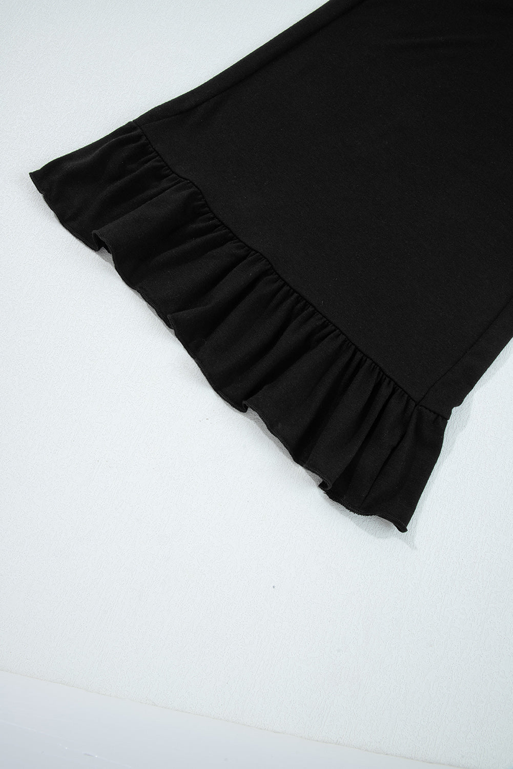Black Ruffled Wide Leg Pull On High Waist Pants with Pockets Dear-Lover Dropshipping
