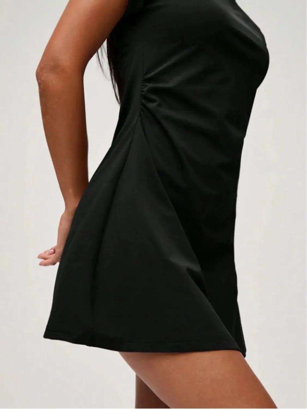 Round Neck Short Sleeve Mini Tee Dress.