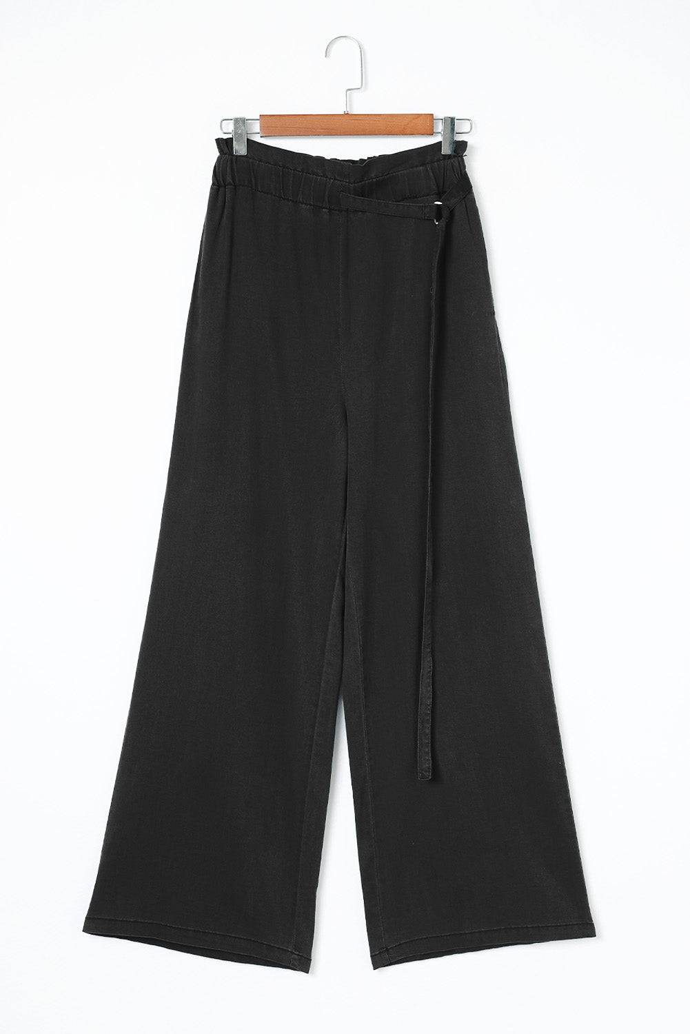 Black High Waist Pocketed Wide Leg Tencel Jeans Dear-Lover Dropshipping