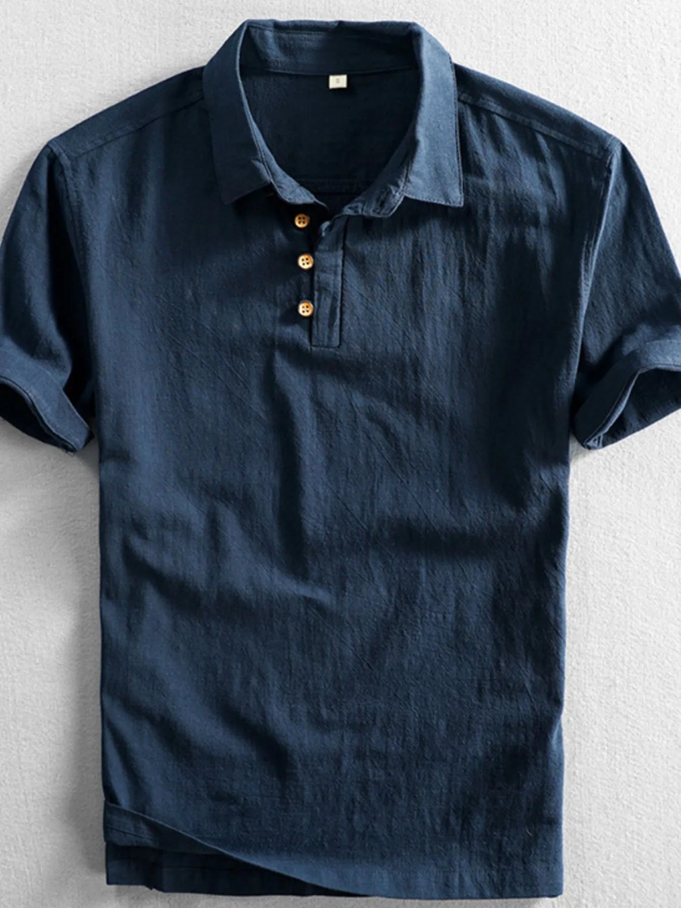 Grey Cotton Short Sleeve Polo Plus Size for men.