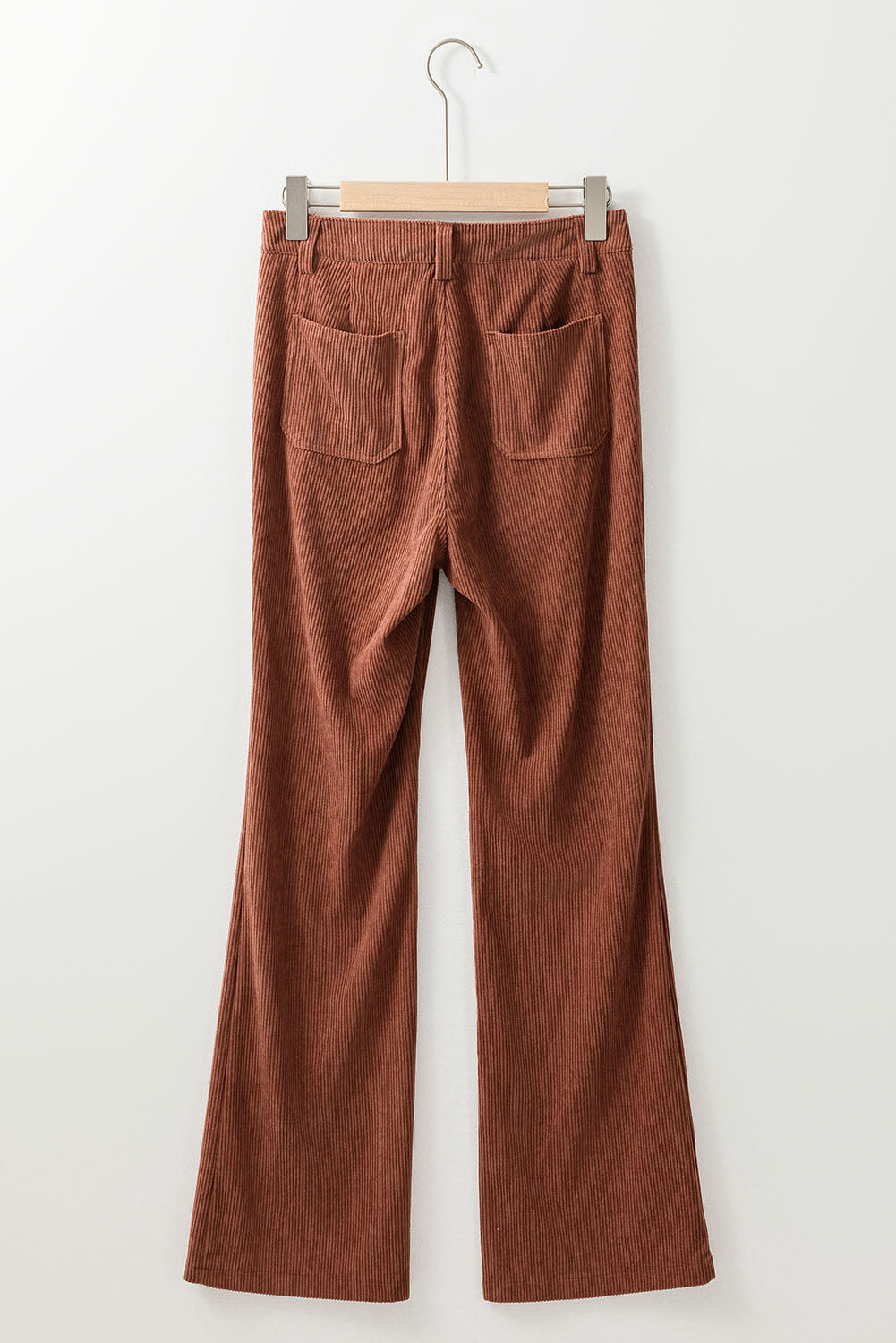 Brown High Waist Square Pockets Corduroy Pants Dear-Lover Dropshipping