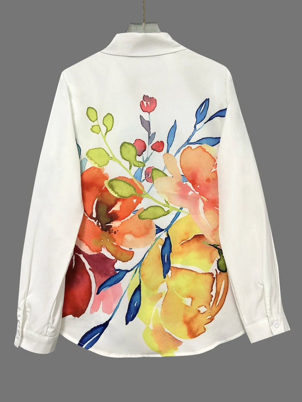 Printed Button Up Long Sleeve Shirt.