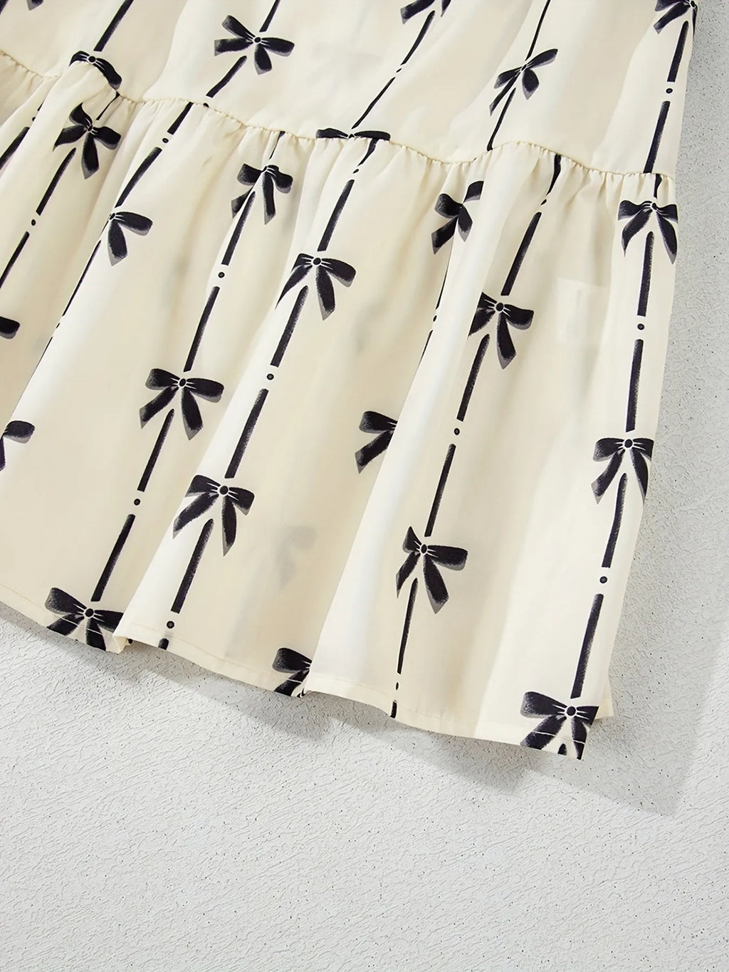 Bow Print Button Front Shirt Dress.