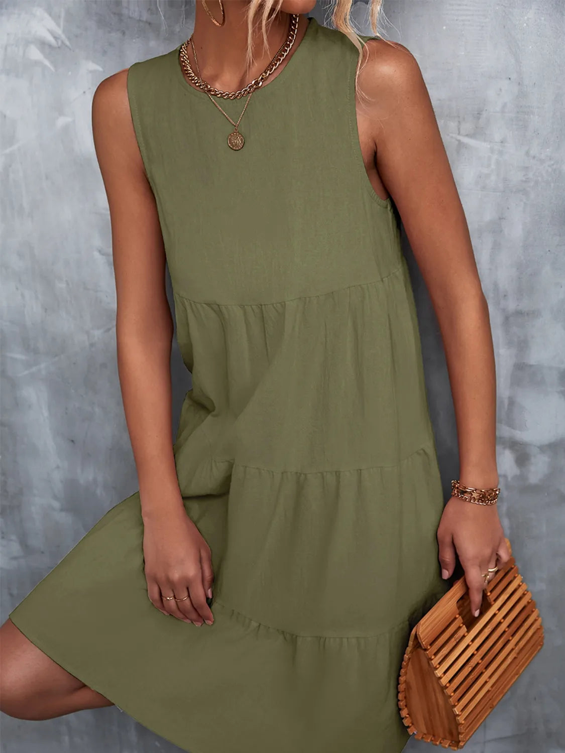Sleeveless Mini Tank women Dress.