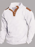 Men's Full Size Quarter Snap Long Sleeve Top Plus Size.