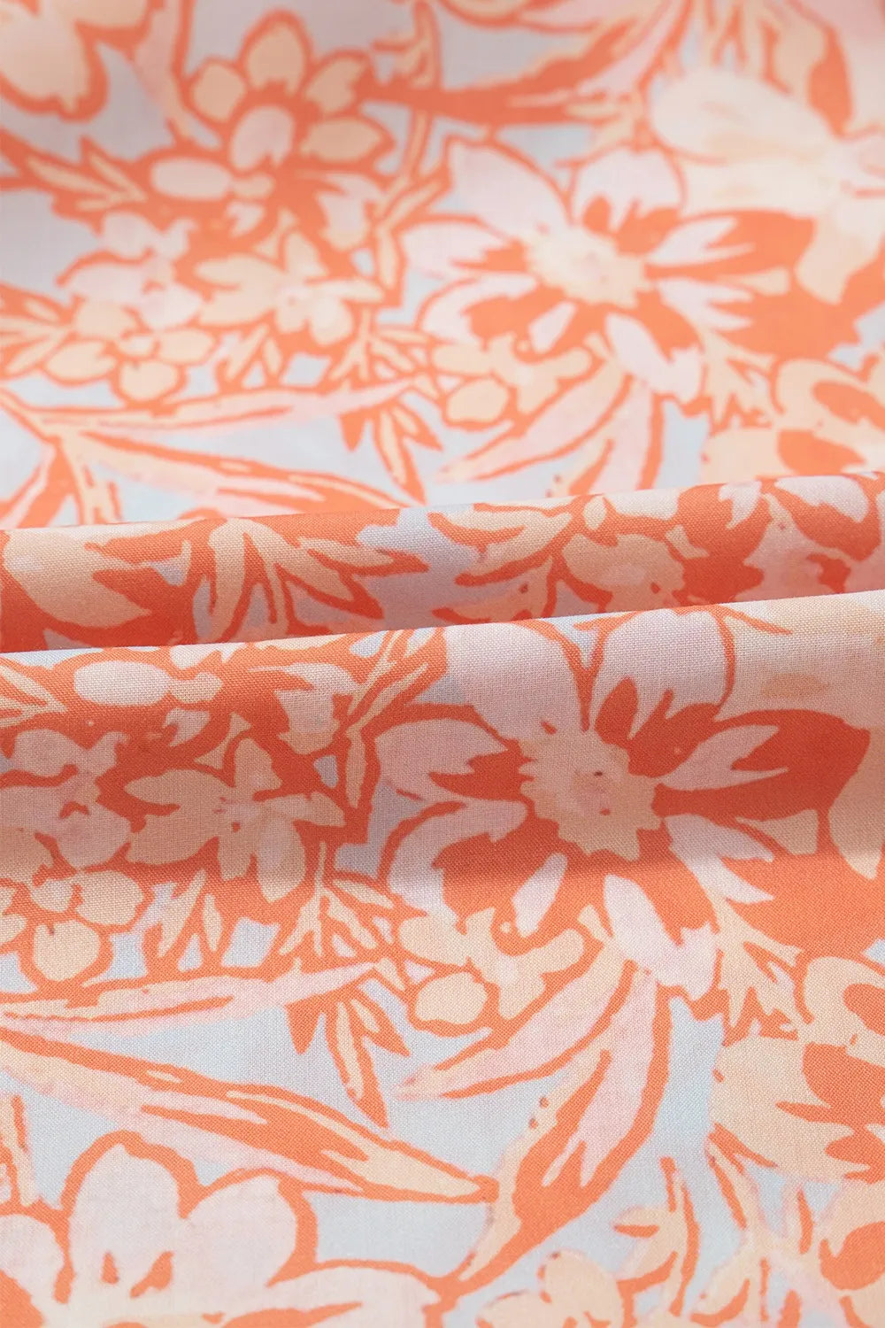 Floral Ruffle Sleeve Split Neck Blouse.