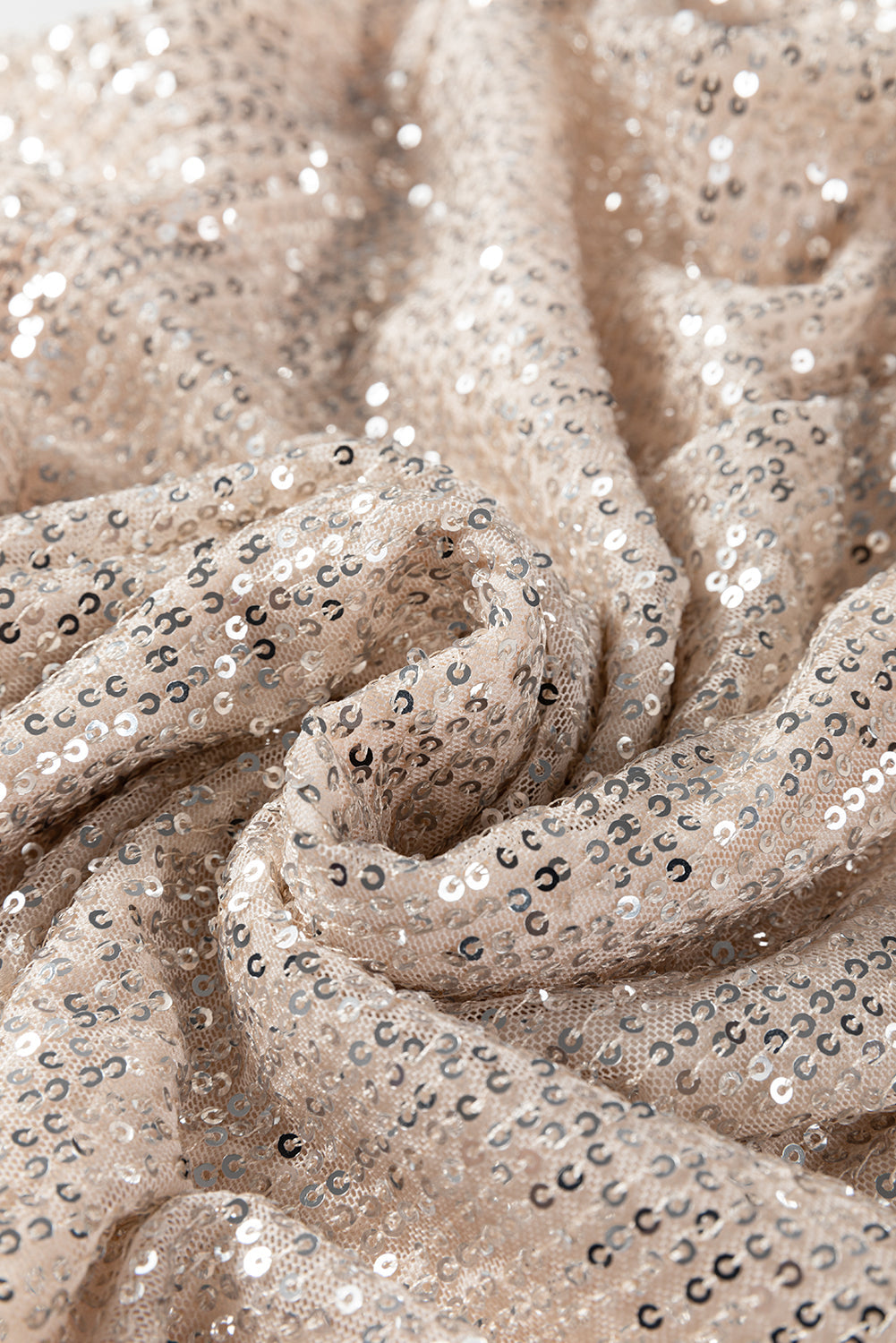 Jet Stream Sequin Mock Neck Drape Open Back Bell Sleeve Top Dear-Lover Dropshipping