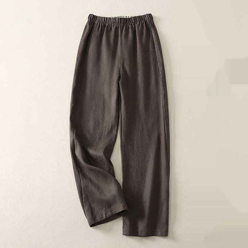 Cotton Linen Sickle Straight Retro Inner Edge Matchet Pants