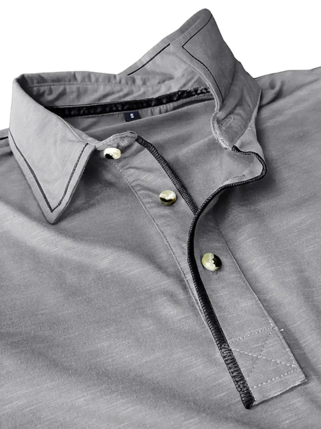 Men's Button Detail Long Sleeve Polo.