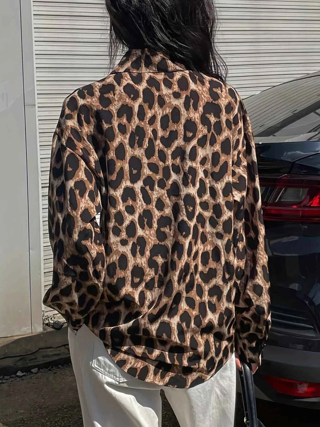 Leopard Print Button-Down Shirt