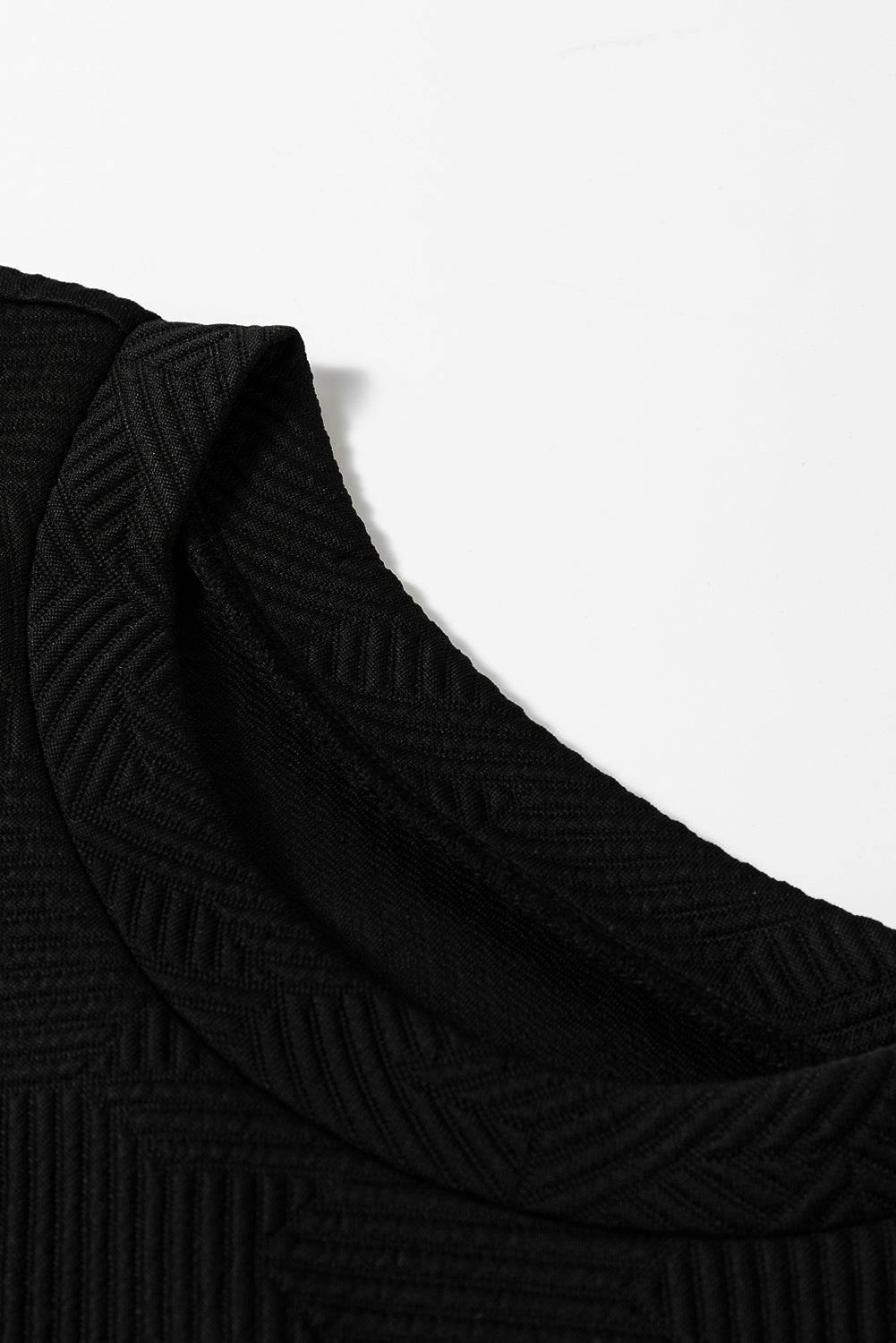 Black Textured Puff Sleeve Top and Pants Set Dear-Lover Dropshipping