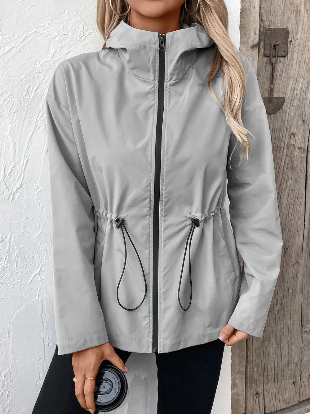 Zip Up Hooded Jacket Rain coat.
