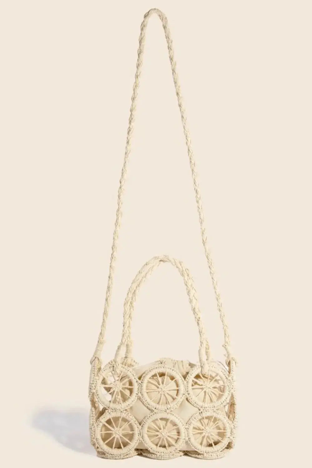 Fame Intricate Braided Wheels Crossbody Bag.
