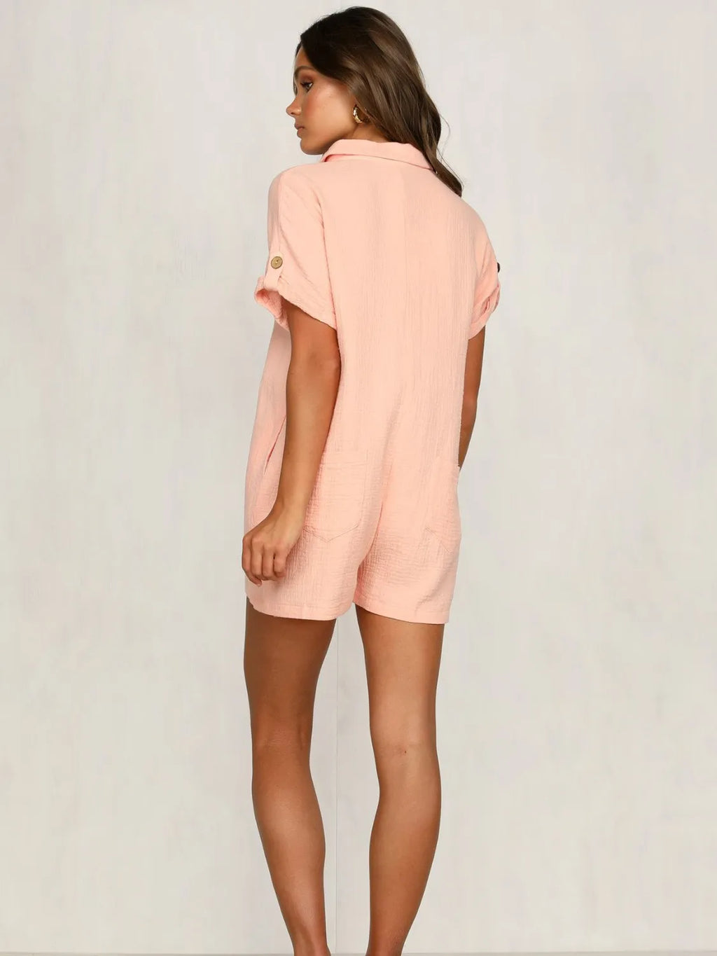 Front Short Sleeve Romper.